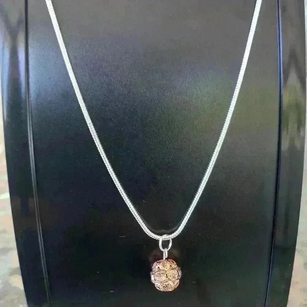 Necklace with Handmade Rhinestone Charm
